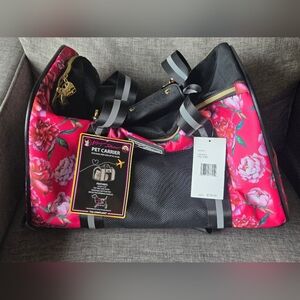 Betsey Johnson floral pet carrier NWT